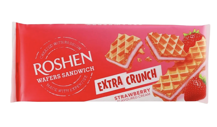 Вафлі Roshen Sandwich Crunch полуниця 142г